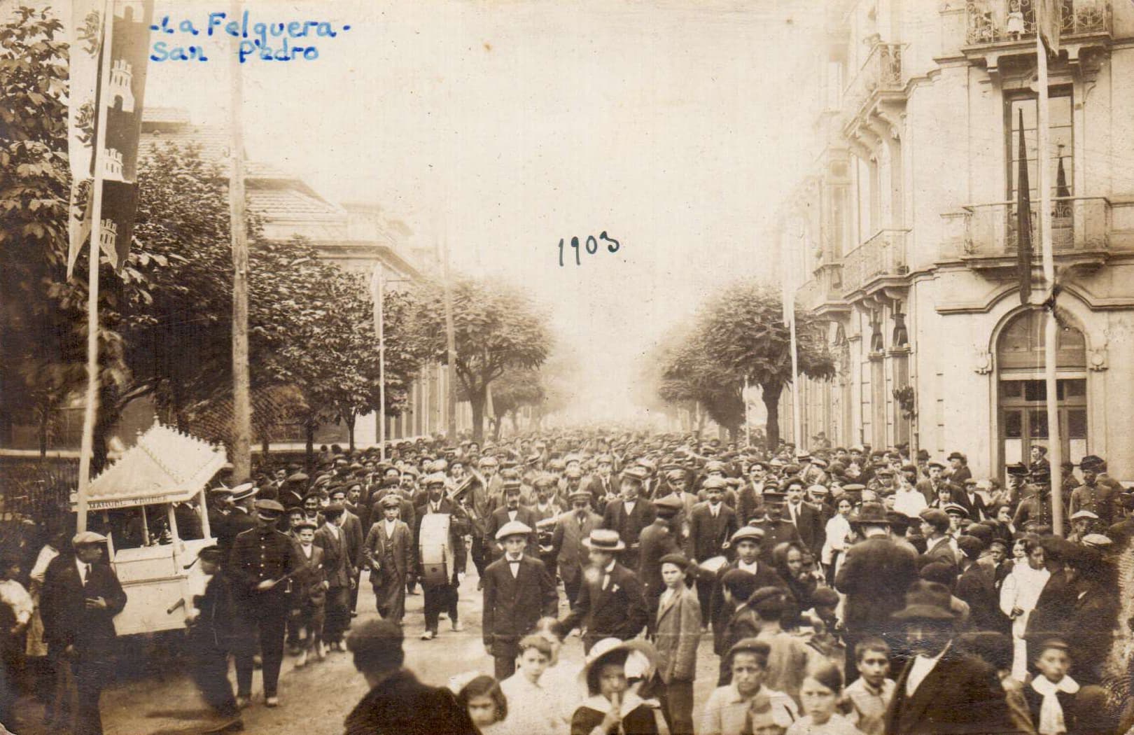 Fiestas de San Pedro en La Felguera, 1903