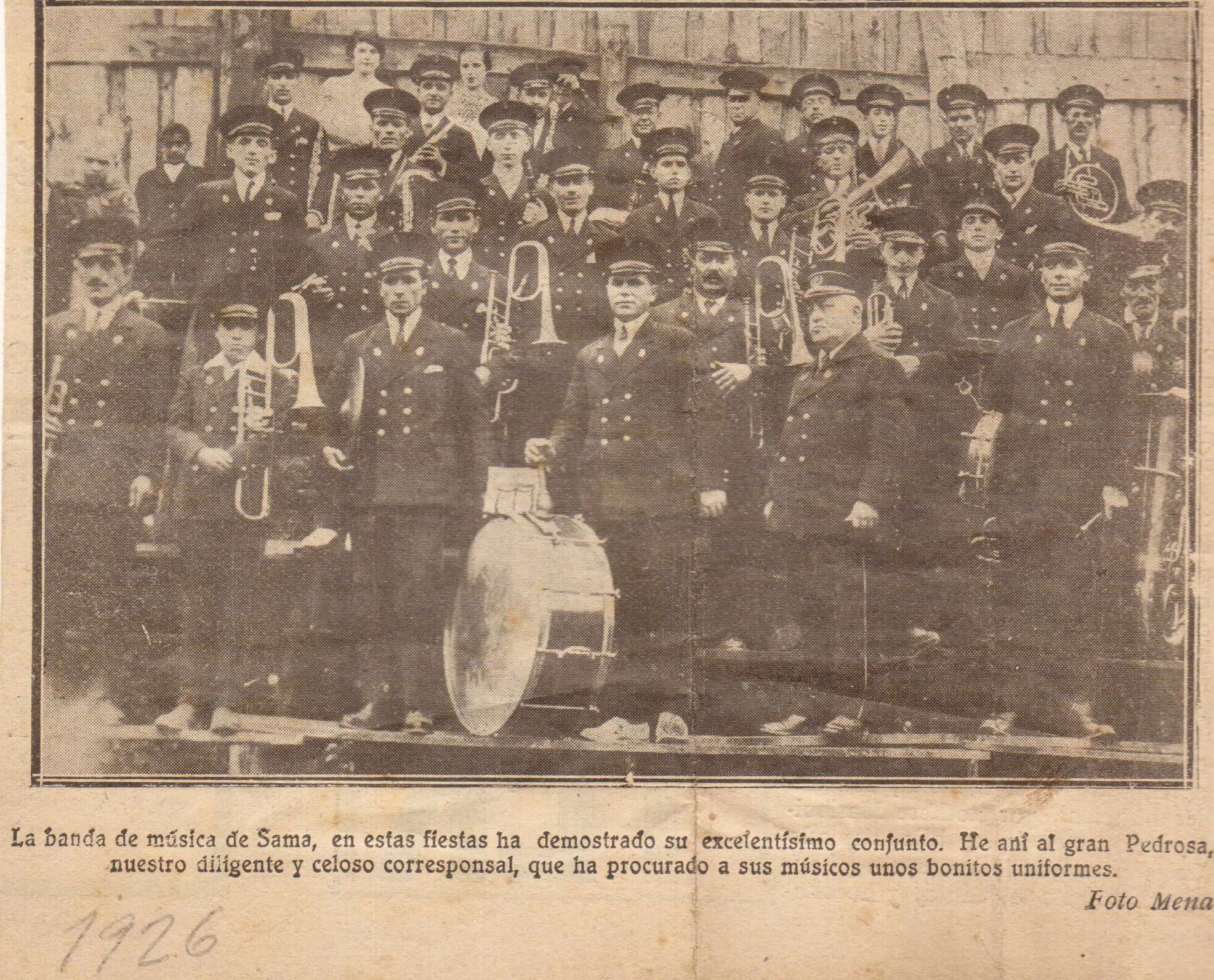 La banda de música de Sama, 1926
